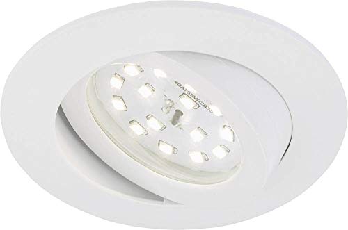 Briloner Leuchten LED Einbauleuchte, Einbaustrahler, LED Strahler, Spots, Deckenstrahler, Deckenspot, Lampen Wohnzimmer, LED Einbaustrahler 230v, Deckeneinbauleuchten, Einbaulampe, schwenkbar, rund von BRILONER