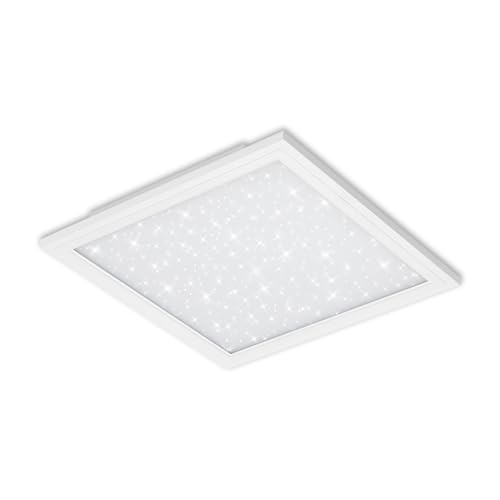 BRILONER Leuchten - LED Panel, Deckenlampe inkl. Sternendekor, Deckenleuchte dimmbar, Farbtemperatursteuerung (CCT), inkl. Fernbedienung, 24 Watt, 2.400 Lumen, Weiß, 450x450x60mm (LxBxH), 7302-016 von BRILONER