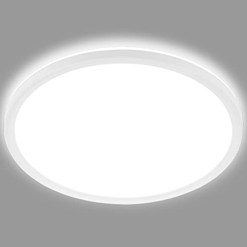 BRILONER Leuchten - LED Panel, Deckenleuchte, Deckenlampe, inkl. Hintergrundbeleuchtungseffekt, 30 Watt, 3.500 Lumen, 4.000 Kelvin, Weiß, Rund, Ø 48cm, 3428-016 von BRILONER