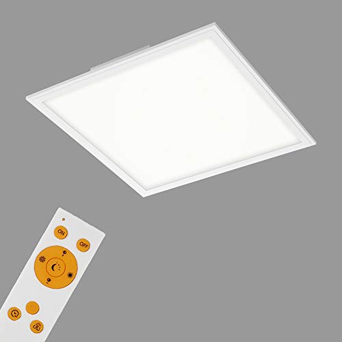 Briloner Leuchten - LED Panel, Deckenleuchte Dimmbar, Deckenlampe inkl. Fernbedienung, inkl. Farbtemperatursteuerung, 24 Watt, 2.400 Lumen, Weiß, 45x45 cm von BRILONER