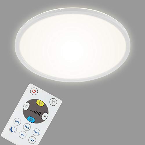 BRILONER Leuchten LED Panel, Deckenleuchte dimmbar, Deckenlampe mit Backlight, inkl. Fernbedienung, 22 Watt, 3000 Lumen, Weiß, 420x29mm (DxH) von BRILONER