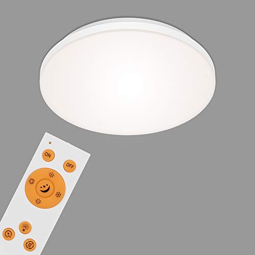 BRILONER Leuchten - LED Panel, LED Deckenlampe dimmbar, rahmenlos, Farbtemperatursteuerung, inkl. Fernbedienung, 12 Watt, 1.600 Lumen, Weiß, Ø 30cm, 7377-016 von BRILONER