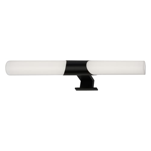 Briloner Leuchten - LED Spiegelleuchte Bad, Spiegellampe Badezimmer, IP44, neutralweiße Lichtfarbe, 12W, Schwarz, 47 cm von BRILONER