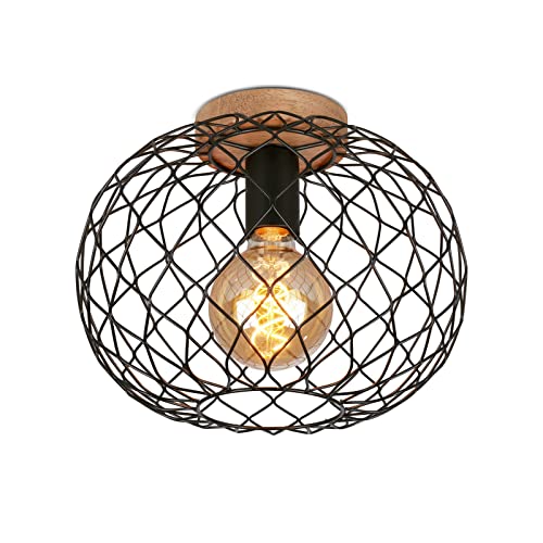BRILONER - Deckenlampe Vintage mit E27 Fassung, max. 40 W, Deckenleuchte, Lampe, Wohnzimmerlampe, Schlafzimmerlampe, Küchenlampe, Deckenstrahler, Deckenbeleuchtung, 30 x 23 cm (DxH), Metall-Holz BRILONER - Deckenlampe Vintage mit E27 Fassung, max. 40 W, Deckenleuchte, Lampe, Wohnzimmerlampe, Schlafzimmerlampe, Küchenlampe, Deckenstrahler, Deckenbeleuchtung, 30 x 23 cm (DxH), Metall-Holz von BRILONER