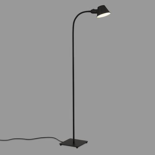 BRILONER Leuchten - Stehlampe flexibel, Stehleuchte verstellbar, Kippschalter, 1x E27 Fassung max. 10 Watt, inkl. Kabel, Schwarz, 152 cm, 1407-015 von BRILONER