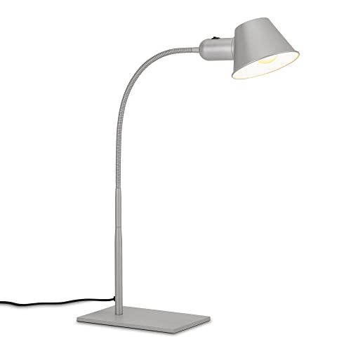 BRILONER Leuchten - Tischlampe flexibel, Tischleuchte verstellbar, Schreibtischlampe Kippschalter, 1x E27 Fassung max. 10 Watt, inkl. Kabel, Chrom-Matt, 65 cm von BRILONER