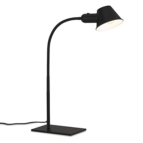 BRILONER Leuchten - Tischlampe flexibel, Tischleuchte verstellbar, Schreibtischlampe Kippschalter, 1x E27 Fassung max. 10 Watt, inkl. Kabel, Schwarz, 65 cm von BRILONER