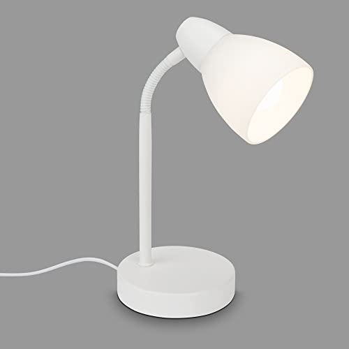 BRILONER Leuchten - Tischleuchte, Tischlampe inkl. Kabelschalter, 1x E14, max. 25 Watt, Weiß, 185x300mm (DxH) von BRILONER