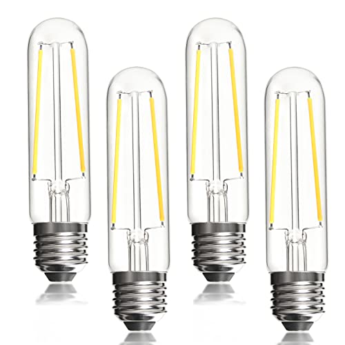 BRIMAX E27 Led Lampe Schmal T30 Dimmbar Glühbirne AC230V 4W Warmweiss Beleuchten 125mm Led Leuchtmittel 2700K für Hängeleuchten Wandleuchten Flicker-free 4er set Glas Röhrenförmige Leuchte von BRIMAX