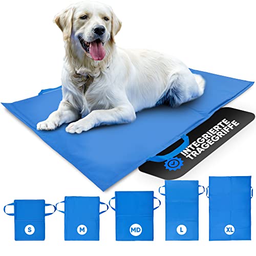 BRIMBAO - Kühlmatte [mit Tragegriffen] 5 Größen für Tiere und Mensch - für Hunde selbstkühlend - Kühldecke - Katze - Bett - XL - 80x120cm von BRIMBAO