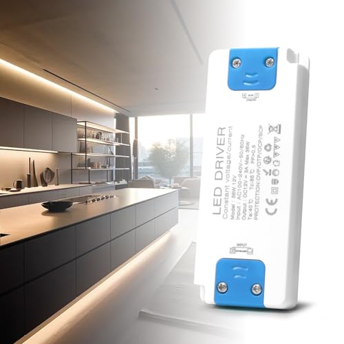 12V LED Trafo Netzteil 36W, BRIMETI 3A LED Transformator 230V auf 12V LED Treiber Schaltnetzteil, AC 230V auf DC 12 Volt, Kompakter Extrem Dünner Konstantspannung Niedervolttrafo 12V LED Trafo Netzteil 36W, BRIMETI 3A LED Transformator 230V auf 12V LED Treiber Schaltnetzteil, AC 230V auf DC 12 Volt, Kompakter Extrem Dünner Konstantspannung Niedervolttrafo von BRIMETI