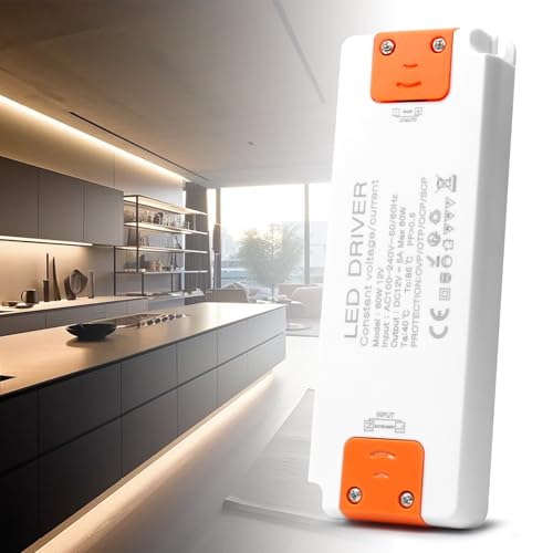 12V Netzteil LED Trafo 60W, BRIMETI 5A LED Transformator 230V auf 12V LED Treiber Schaltnetzteil, AC 230V auf DC 12 Volt, Kompakter Extrem Dünner Konstantspannung Niedervolttrafo von BRIMETI
