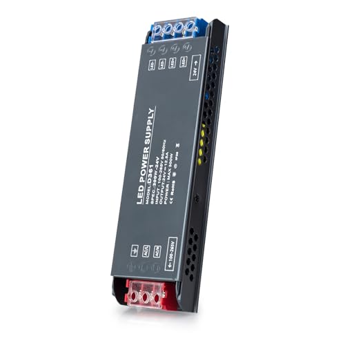 BRIMETI LED Trafo 24V Netzteil 230V auf 24V 300W Treibe Schaltnetzteil Transformator 12,5A AC 230V auf DC 24 Volt, Kompakter Extrem Dünner Konstantspannung Niedervolttrafo für LED Streifen von BRIMETI
