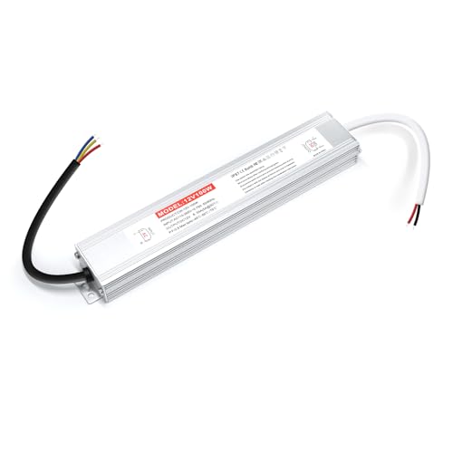 BRIMETI LED Trafo 12V 100W Wasserdicht IP67 LED Treiber Netzteil, Schaltnetzteil LED Transformator 8.3A AC 230V auf DC 12 Volt Außenbereich, Kompakter Extrem Dünner Konstantspannung Niedervolttrafo von BRIMETI
