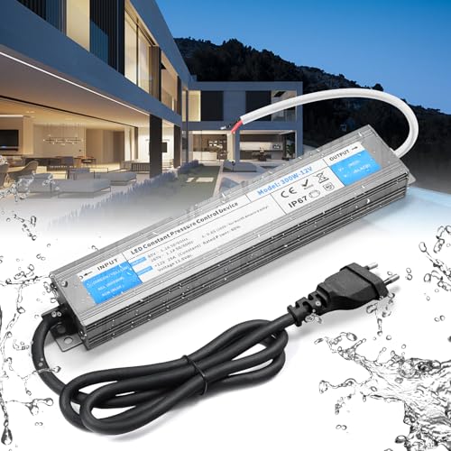 BRIMETI LED Trafo 12V 300W Wasserdicht IP67 LED Treiber Netzteil 25A Mit Stecker Schaltnetzteil Transformator AC 230V auf DC 12 Volt Außenbereich, Kompakter Dünner Konstantspannung Niedervolttrafo BRIMETI LED Trafo 12V 300W Wasserdicht IP67 LED Treiber Netzteil 25A Mit Stecker Schaltnetzteil Transformator AC 230V auf DC 12 Volt Außenbereich, Kompakter Dünner Konstantspannung Niedervolttrafo von BRIMETI
