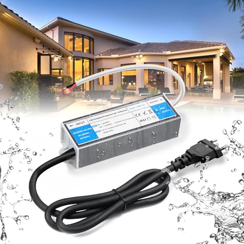 BRIMETI LED Trafo 12V 36W Wasserdicht IP67 LED Treiber Netzteil 3A Mit Stecker Schaltnetzteil Transformator AC 230V auf DC 12 Volt Außenbereich, Kompakter Dünner Konstantspannung Niedervolttrafo von BRIMETI