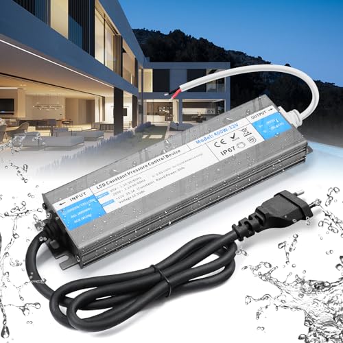BRIMETI LED Trafo 12V 400W Wasserdicht IP67 LED Treiber Netzteil 33.3A Mit Stecker Schaltnetzteil Transformator AC 230V auf DC 12 Volt Außenbereich, Kompakter Dünner Konstantspannung Niedervolttrafo BRIMETI LED Trafo 12V 400W Wasserdicht IP67 LED Treiber Netzteil 33.3A Mit Stecker Schaltnetzteil Transformator AC 230V auf DC 12 Volt Außenbereich, Kompakter Dünner Konstantspannung Niedervolttrafo von BRIMETI