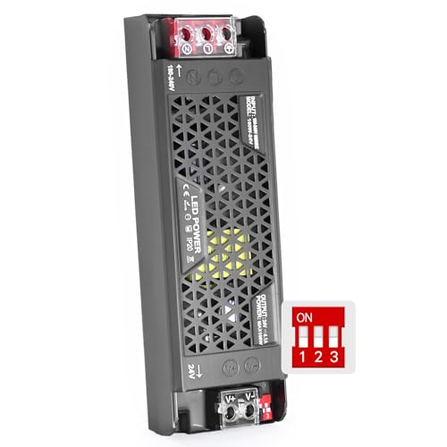 BRIMETI LED Trafo 230V Auf 24V 100W Dimmbar Transformator 4.16A Extra Dünn Netzteil Spannung Treiber Driver Schaltnetzteil Dimmbar LED Trafo Konstantspannung Niederspannungs für Lampe Streifen von BRIMETI