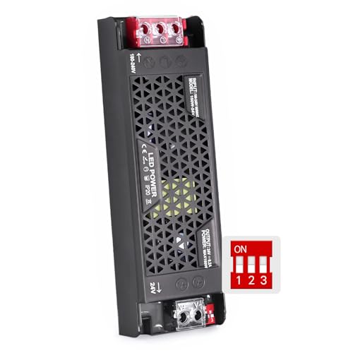 BRIMETI LED Trafo 230V Auf 24V 150W Dimmbar Transformator 6.2A Extra Dünn Netzteil Spannung Treiber Driver Schaltnetzteil Dimmbar Trafo Konstantspannung Niederspannungs für LED Streifen Lampe von BRIMETI