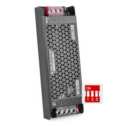 BRIMETI LED Trafo 230V Auf 24V 200W Dimmbar Transformator 8.3A Extra Dünn Netzteil Spannung Treiber Driver Schaltnetzteil Dimmbar Trafo Konstantspannung Niederspannungs für LED Streifen Lampe von BRIMETI