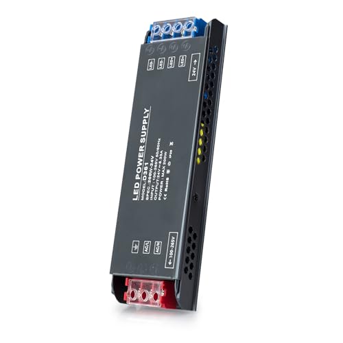 BRIMETI LED Trafo 24V 200W LED Treiber Netzteil, Schaltnetzteil LED Transformator 8.3A AC 230V auf DC 24 Volt, Kompakter Extrem Dünner Konstantspannung Niedervolttrafo für Lampen von BRIMETI