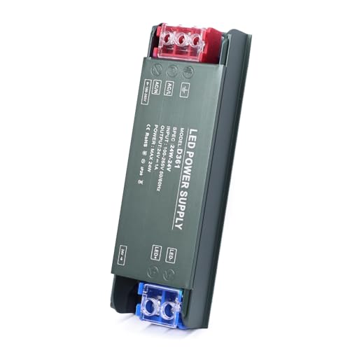 BRIMETI LED Trafo 24V Netzteil 230V auf 24V 24W Treibe Schaltnetzteil Transformator 1A AC 230V auf DC 24 Volt, Kompakter Extrem Dünner Konstantspannung Niedervolttrafo für led Streifen von BRIMETI