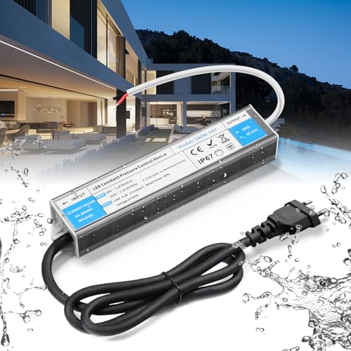 LED Trafo 24V 100W, BRIMETI Wasserdicht IP67 LED Treiber Netzteil 4,2A Mit Stecker Schaltnetzteil Transformator AC 230V auf DC 24 Volt Außenbereich, Kompakter Dünner Konstantspannung Niedervolttrafo von BRIMETI