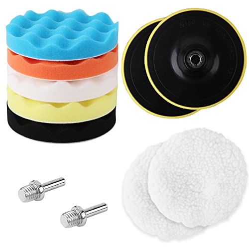 BRIMIX 11 Stück 15 cm 6 Zoll große Polierschwamm-Set zum Polieren von Autos und Motorrädern, mit Adapter für M14 Bohrmaschine und Wachs-Woll-Pads BRIMIX 11 Stück 15 cm 6 Zoll große Polierschwamm-Set zum Polieren von Autos und Motorrädern, mit Adapter für M14 Bohrmaschine und Wachs-Woll-Pads von BRIMIX