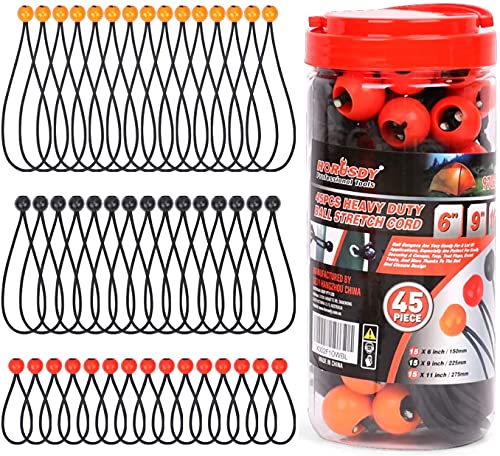 BRIMIX 45 Stück elastische Seile mit Kugel, Gummispanner, Bungee Cord für Pavillon, Markise, Zelte BRIMIX 45 Stück elastische Seile mit Kugel, Gummispanner, Bungee Cord für Pavillon, Markise, Zelte von BRIMIX