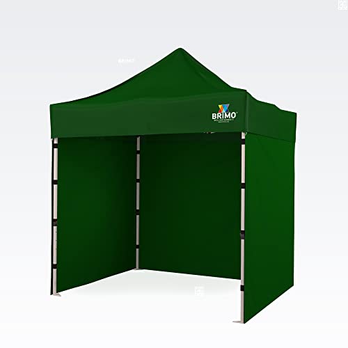 BRIMO Festzelt 100% Wasserdicht mit 3 Seitenteilen - 5 Jahre Garantie (2x2 m, Grün) von BRIMO