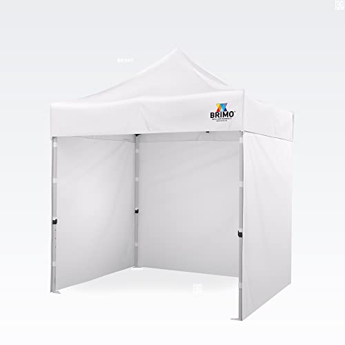 BRIMO Festzelt 100% Wasserdicht mit 3 Seitenteilen - 5 Jahre Garantie (2x2 m, Weiß) von BRIMO