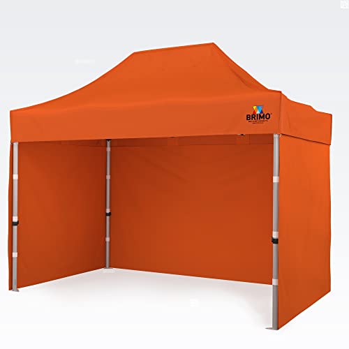 BRIMO Marktzelt 100% Wasserdicht mit 3 Seitenteilen - 5 Jahre Garantie (2x3 m, Orange) von BRIMO