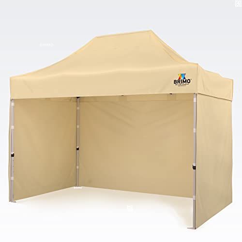 BRIMO Pavillon Metall 100% Wasserdicht mit 3 Seitenteilen - 5 Jahre Garantie (2x3 m, Beige) von BRIMO