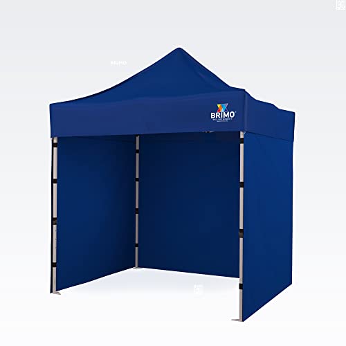 BRIMO Pavillon faltbar 100% Wasserdicht mit 3 Seitenteilen - 5 Jahre Garantie (2x2 m, Blau) von BRIMO