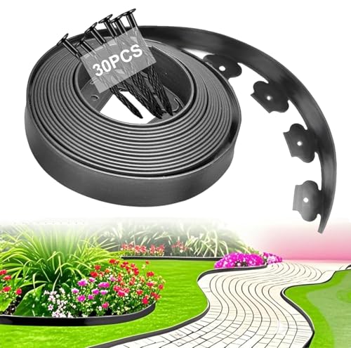 Flexible Rasenkante Kunststoff, Rasenpflaster Pflastersteine Rasengitter Beeteinfassung | Unsichtbare Rasenkantenband für Garten, Terrasse & Beete 10 m Länge × 5 cm Höhe Mit 30 Erdankern, Grau Flexible Rasenkante Kunststoff, Rasenpflaster Pflastersteine Rasengitter Beeteinfassung | Unsichtbare Rasenkantenband für Garten, Terrasse & Beete 10 m Länge × 5 cm Höhe Mit 30 Erdankern, Grau von BRIMOREA