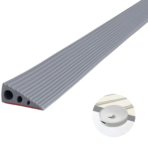 Gummi Türschwellenrampe Rampe, 6.5x2.5X100CM Bordsteinrampe, PVC Saugroboter Türschwellenrampe, übergangsschienen Selbstklebend Schwellenrampe für Rollstuhl, Kinderwagen, Rollator oder e Scooter von BRIMOREA