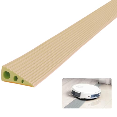 Gummi Türschwellenrampe Rampe, 6.5x2.5X100CM Bordsteinrampe, PVC Saugroboter Türschwellenrampe, übergangsschienen Selbstklebend Schwellenrampe für Rollstuhl, Kinderwagen, Rollator & e Scooter Weiß von BRIMOREA