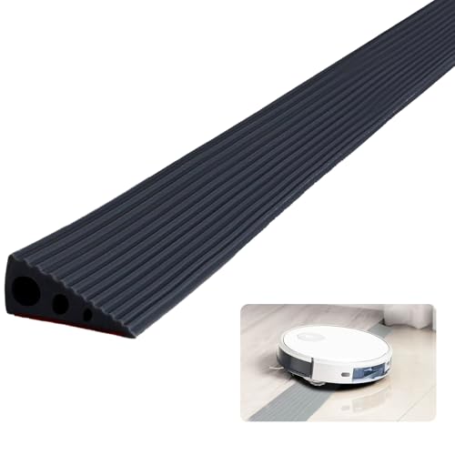 Gummi Türschwellenrampe Rampe, 6.5x2.5X100CM Bordsteinrampe, PVC Saugroboter Türschwellenrampe, übergangsschienen Selbstklebend Schwellenrampe für Rollstuhl, Kinderwagen, Rollator & e Scooter Schwarz von BRIMOREA