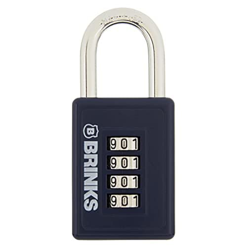 Hampton 175-50054 Prod Intl Zahlenschloss, 4-stellig, zurücksetzbar, Blauguss, 4,4 cm, 4,4 cm - Menge 4 von BRINKS