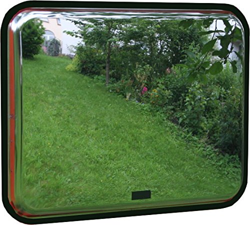 Ausfahrtspiegel - Verkehrsspiegel - Metallspiegel rechteckig Edelstahlspiegel 800 x 600 mm - ideal für Ein- und Ausfahrten - 02.0211 von BRIO Kontrollspiegel GmbH