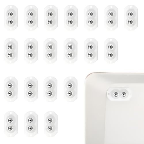 BRIOTA 16 Stücke Kugelrollen für Möbel, Kugelrollen Schwerlast Selbstklebend Kugelrollen, Kleine Rollen für Möbel Mini Kleine Möbelrollen für Mülleimer, Lagerboxen, Kaffeemaschine (Weiß) von BRIOTA