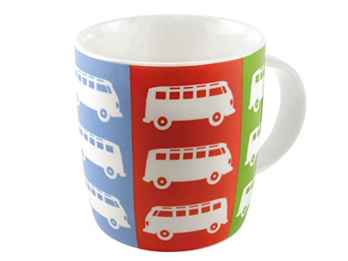 BRISA VW Collection - Volkswagen Große Keramik Kaffee-Tee-Cappuccino-Tasse-Becher-Haferl im T1 Bulli Bus Design (Multicolor/Bunt) von BRISA