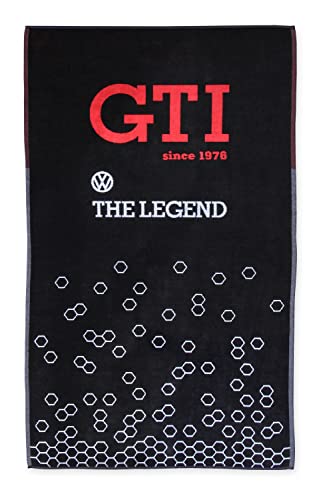 BRISA VW Collection - Volkswagen Strand-Bade-Sauna-Tuch-Liegetuch im GTI Design (GTI The Legend/Schwarz) von BRISA