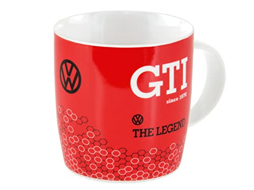 BRISA VW Collection - Volkswagen Keramik-Kaffee-Tee-Cappuccino-Tasse-Becher-Haferl Mug im GTI Design (370 ml/GTI The Legend/Rot) von BRISA