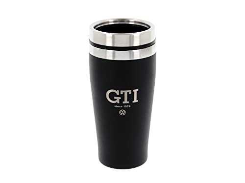 BRISA VW Collection - Volkswagen Isolierter Edelstahl Thermo-Becher im GTI Design (Doppelwandig/450ml/Schwarz) von BRISA