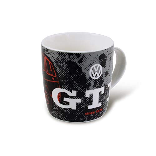 BRISA VW Collection - Volkswagen Keramik-Kaffee-Tee-Cappuccino-Tasse-Becher-Haferl Mug im GTI Design (370 ml/GTI Front/Schwarz) von BRISA