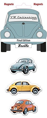 BRISA VW Collection - Volkswagen Kühlschrank-Büro-Pinnwand-Magnete mit Käfer/Beetle Motiven (3er Set/Final/Bunt) von BRISA
