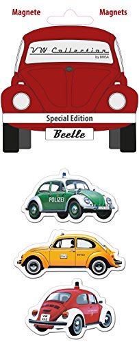 BRISA VW Collection - Volkswagen Kühlschrank-Büro-Pinnwand-Magnete mit Käfer/Beetle Motiven (3er Set/Spezialfahrzeuge/Bunt) von BRISA