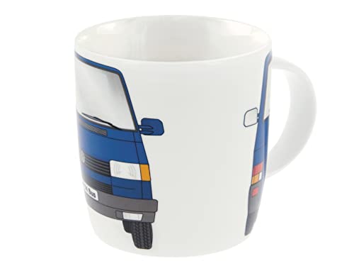 BRISA VW Collection - Volkswagen große Keramik Kaffee-Tee-Cappuccino-Tasse-Becher-Haferl Mug für Küche im VW T4 Design (370 ml/Front/Blau) von BRISA