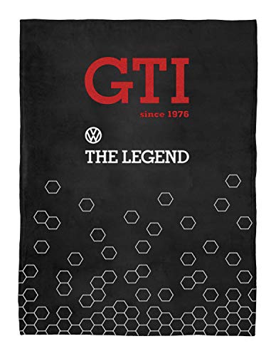 BRISA VW Collection - Weiche Volkswagen Kuschel-Fleece-Schmuse-Decke im VW Golf GTI Design (150x200cm/GTI The Legend/Schwarz) von BRISA